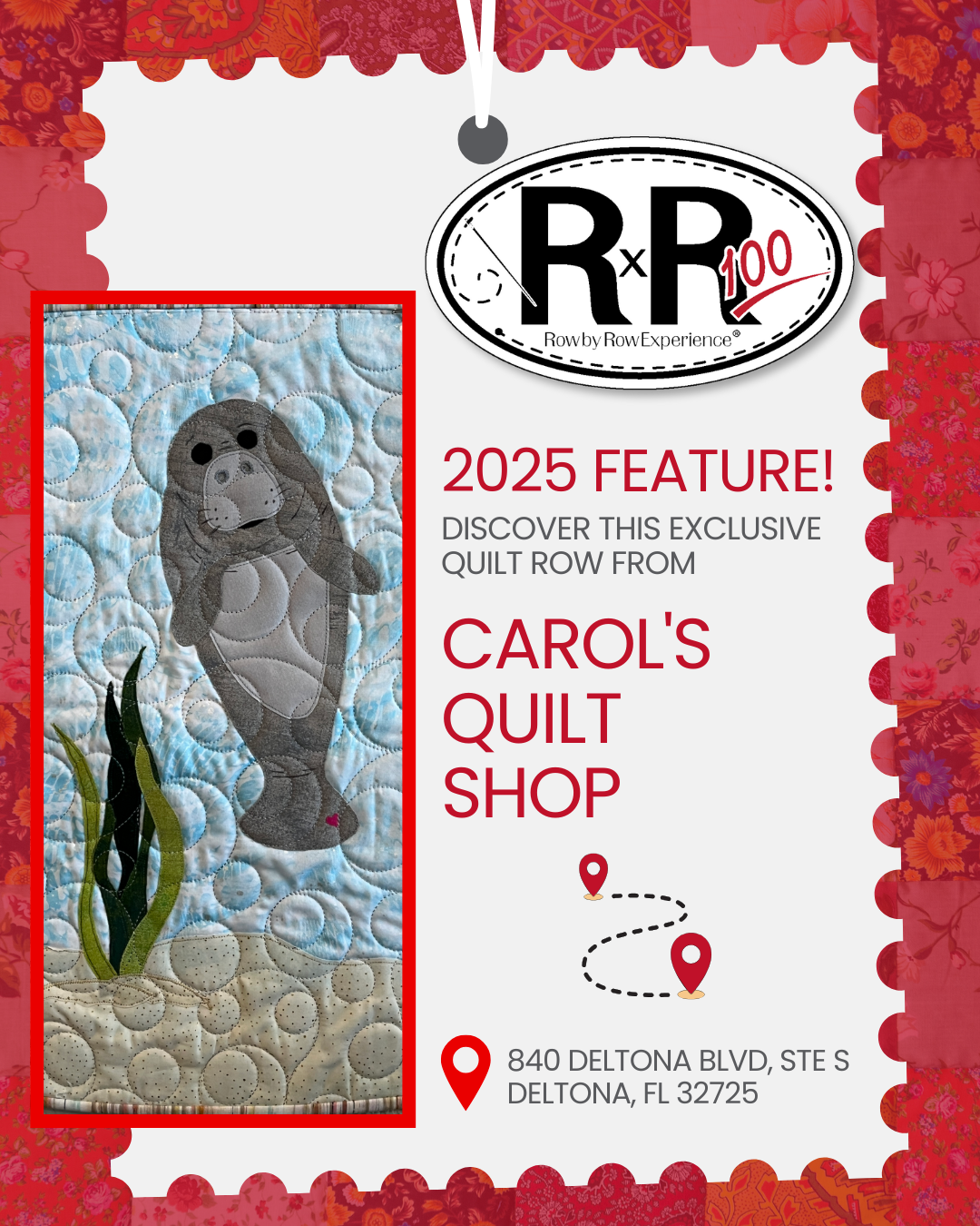 Carol's Quilt Shop - Buttercup Manatee Pattern