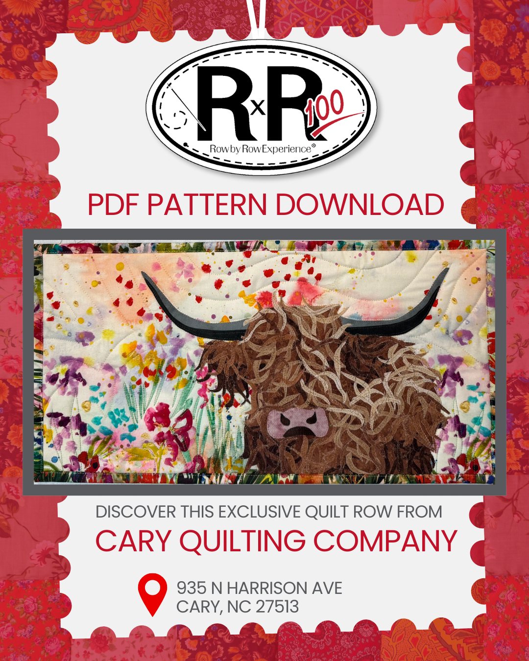 Cary Quilting Company - Daisy Highland Cow Pattern
